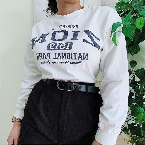 90s streetwear/gorpcore Oversized White Zion Long sleeves y2k Pullover - Picture 2 of 7